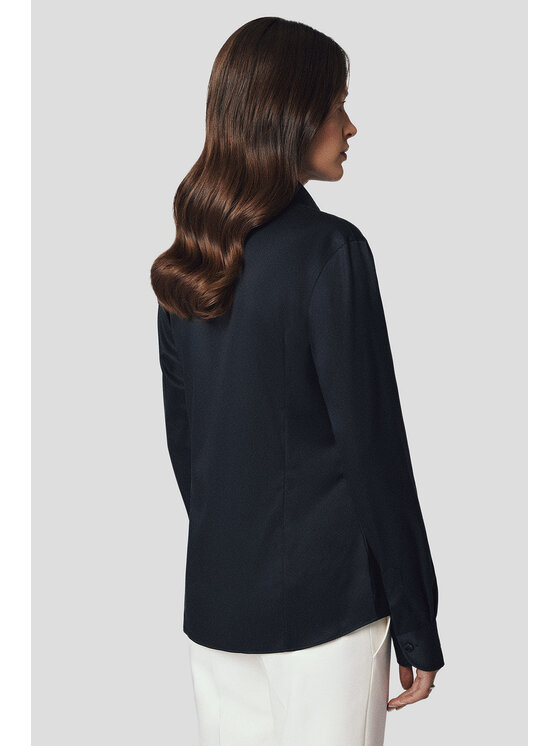 Lancerto Lancerto Koszula Koszula Damska Czarna z Bawełną Celebrian Slim KO073224000071 Czarny Slim Fit
