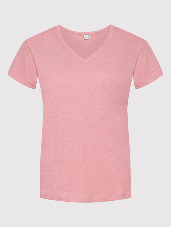 4F 4F T-Shirt H4L22-TSD352 Różowy Regular Fit