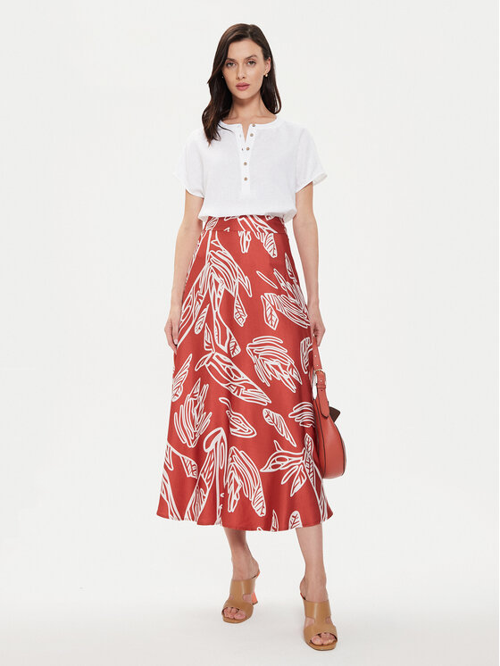 TATUUM Tatuum Midi sukně Sati T2407.173 Oranžová Regular Fit