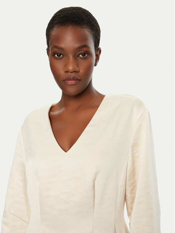 Herskind Herskind Koktel haljina Yasmin 5460185 Écru Slim Fit
