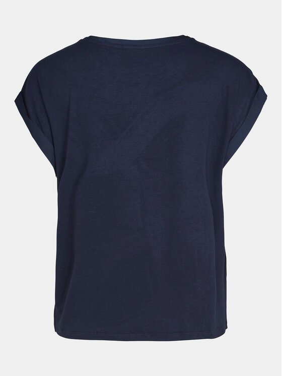 Vila Vila T-Shirt Ellette 14059563 Tmavomodrá Regular Fit