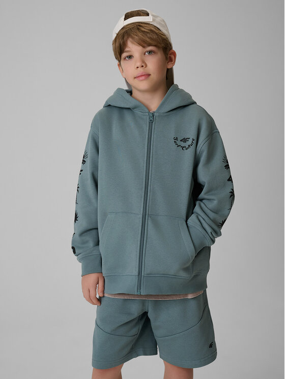 4F 4F Bluza SKATE & RIDE Turkusowy Loose Fit