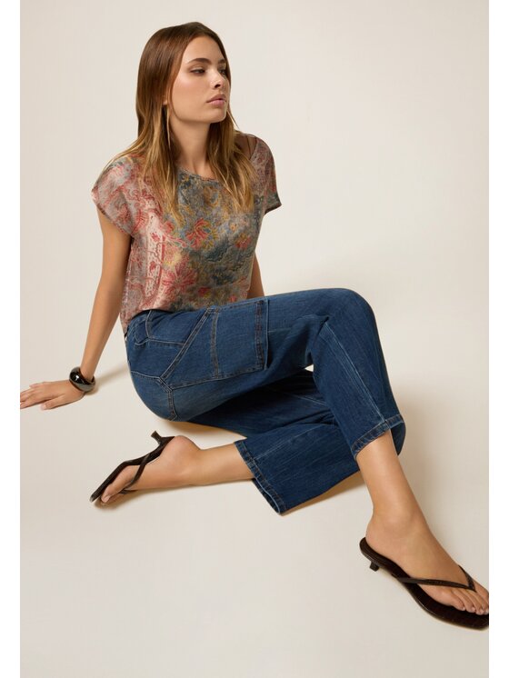 Oltre Oltre Jeans P418R008694N024 Blu Regular Fit