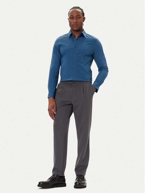Calvin Klein Calvin Klein Риза LV04LB145G Син Slim Fit
