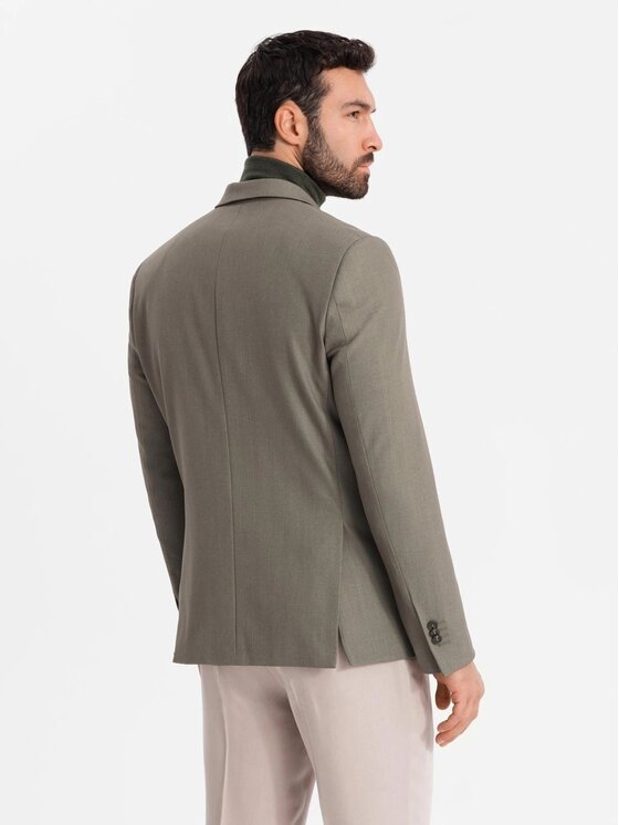 Ombre Ombre Marynarka OM-BLZB-0135 Zielony Slim Fit