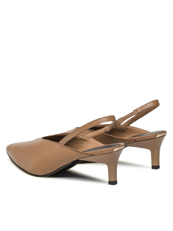 Calvin Klein Calvin Klein Sandály Geo Stil Slingback Pump 50 HW0HW01345 Hnědá