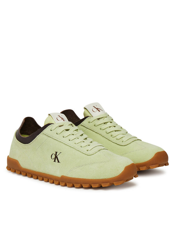 Calvin Klein Jeans Calvin Klein Jeans Sneakersy Low Profile Runner Mg Sue YW0YW01898 Zielony