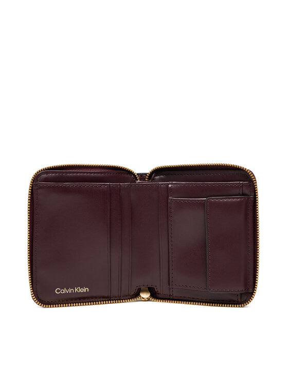 Calvin Klein Calvin Klein Μικρό Πορτοφόλι Γυναικείο Emblem Aop Square Zip Around LV04F1089G Μπορντό