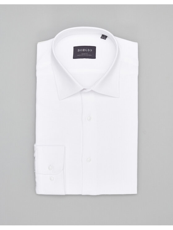 Borgio Borgio Koszula licodia Biały Slim Fit