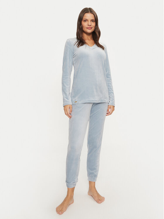 Selmark Selmark Pijama P8373 Albastru celest Regular Fit