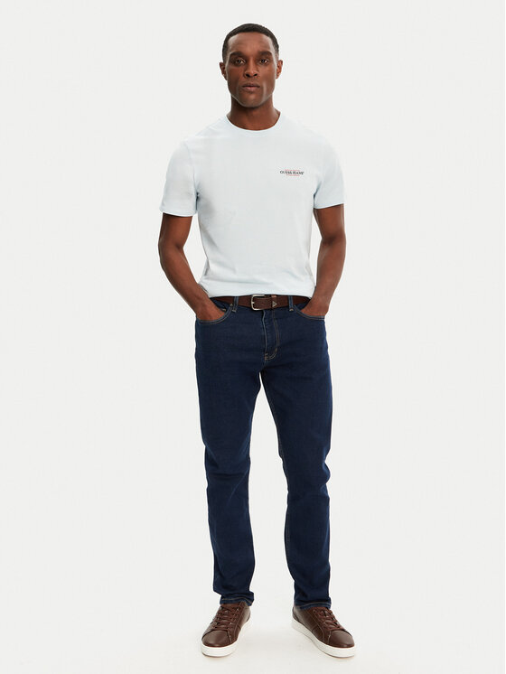 Guess Jeans Guess Jeans Tričko M4YI55 K8HM0 Modrá Regular Fit
