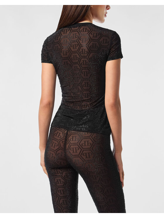 PHILIPP PLEIN PHILIPP PLEIN T-Shirt 27371 Czarny Skin Tight Fit