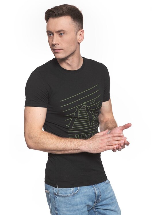 Mustang Mustang T-Shirt AARON C Czarny Slim Fit