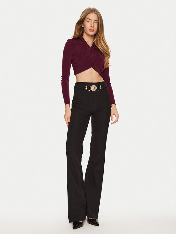 Bardot Bardot Bluzka 58746TB Bordowy Slim Fit