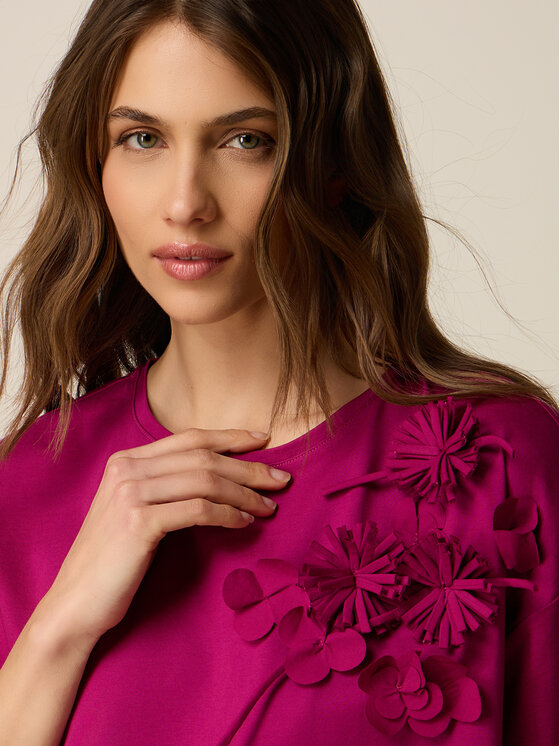 Oltre Oltre T-shirt G007J004362N019 Viola Boxy Fit