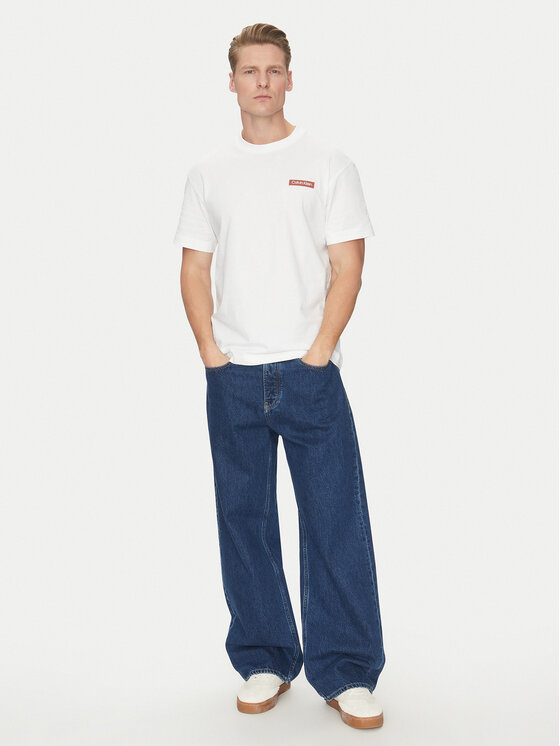Calvin Klein Calvin Klein T-shirt Overlay Print K10K114158 Bianco Regular Fit