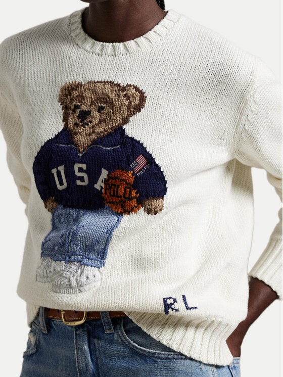 Polo Ralph Lauren Polo Ralph Lauren Sweter 211966255001 Écru Relaxed Fit