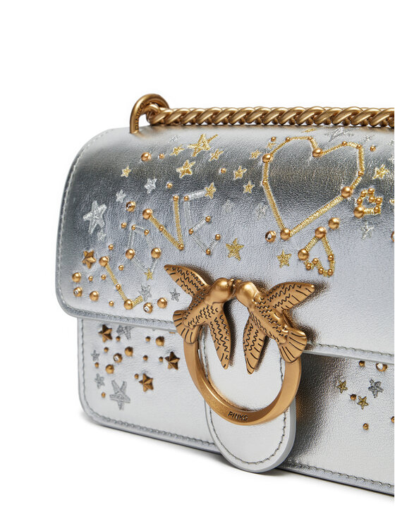 PINKO Pinko Handtasche Love One Mini Dc AI 24-25 PLTT 100074 A1YW Silberfarben