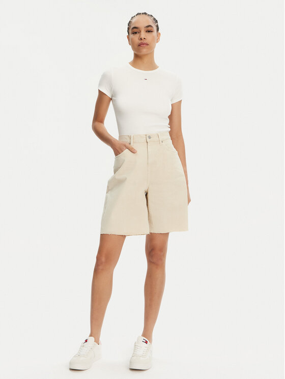 Tommy Jeans Tommy Jeans Bermudy DW0DW21646 Beżowy Regular Fit