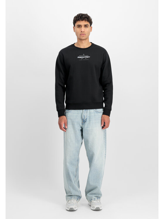 Alpha Industries Alpha Industries Bluza Foam Mid Logo Sweatshirt Czarny Regular Fit