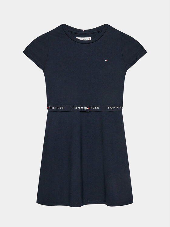 Tommy Hilfiger Každodenné šaty Essential Skater KG0KG07776 D Tmavomodrá Regular Fit