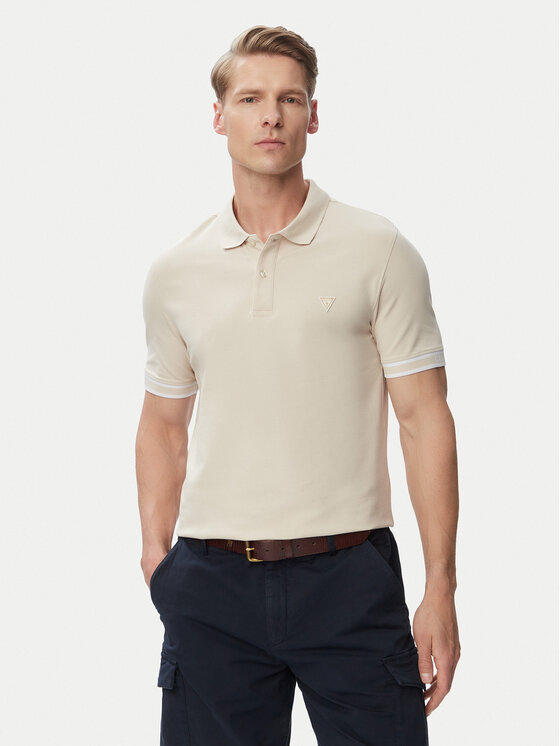 Guess Tricou polo M6GP60 K3076 Bej deschis Regular Fit