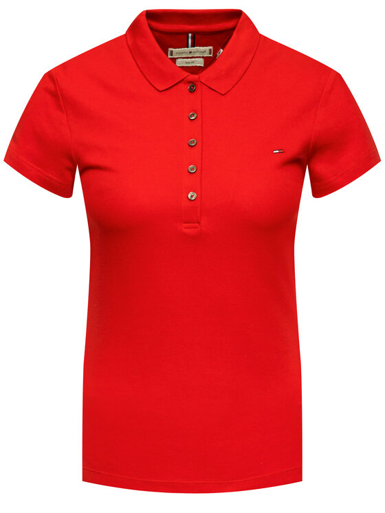 Tommy Hilfiger Tommy Hilfiger Pólóing New Chaira 1M57636661 Piros Slim Fit