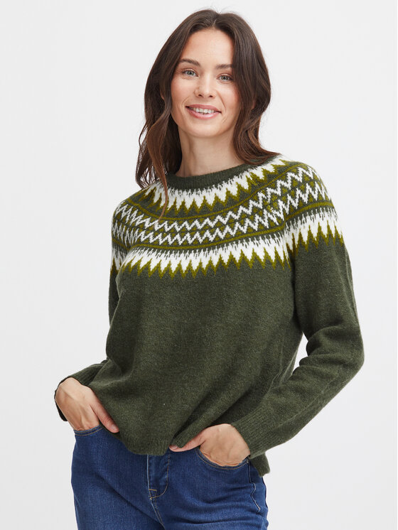 Fransa Fransa Светр 20612945 Зелений Regular Fit