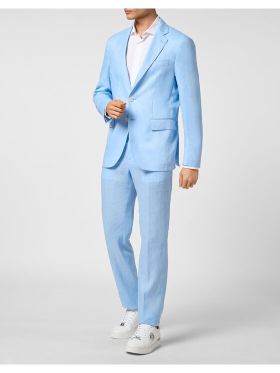 PHILIPP PLEIN PHILIPP PLEIN Marynarka 9877 Niebieski jasny Regular Fit