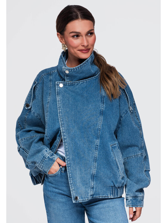Ombre Ombre Kurtka przejściowa OW-JALP-0137 Niebieski Oversize