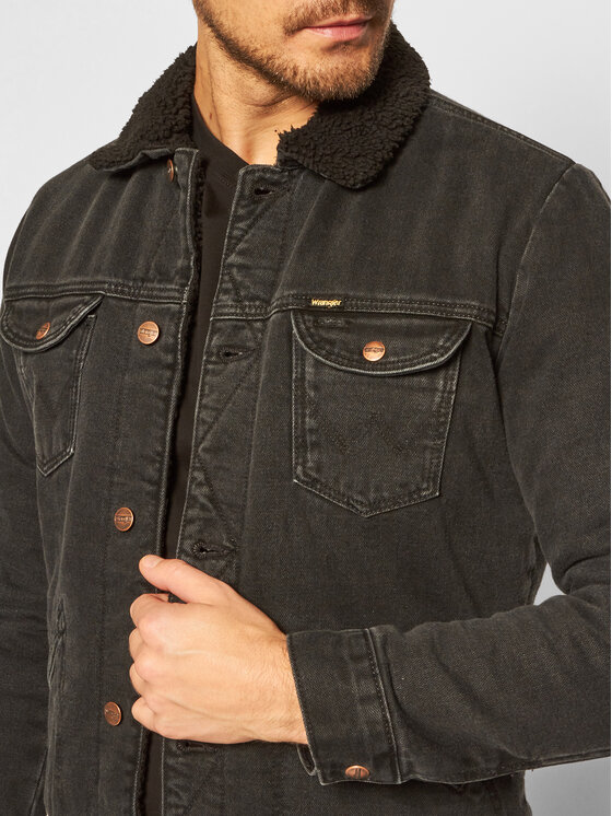 Wrangler Wrangler Jeansová bunda Sherpa W4MSB5236 112129149 Černá Regular Fit