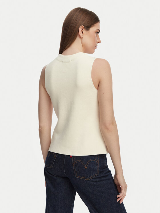 Tommy Hilfiger Tommy Hilfiger Top WW0WW49707 Svijetlo bež Slim Fit