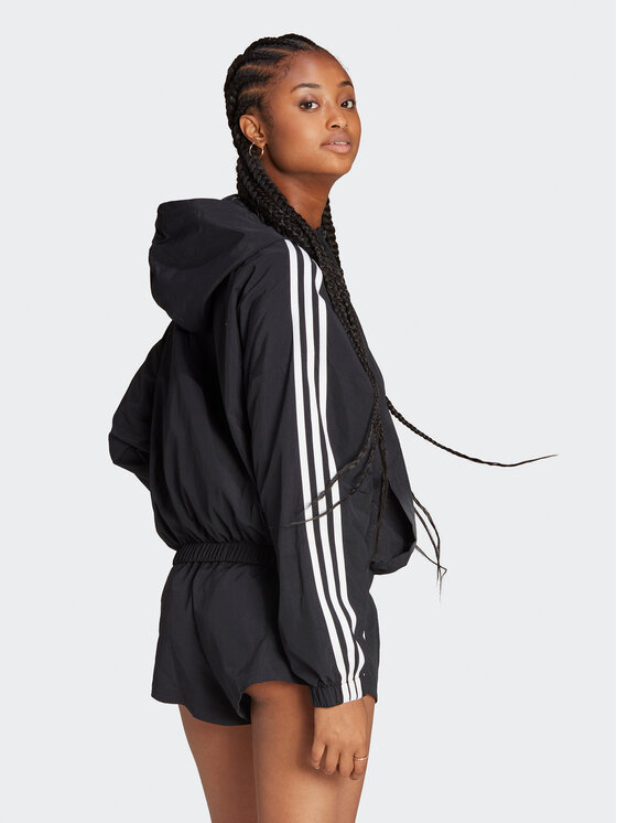 adidas adidas Vetrovka Essentials 3-Stripes Woven Windbreaker HT3399 Črna Loose Fit