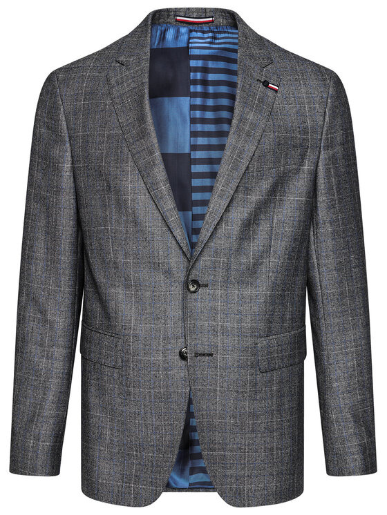 Tommy Hilfiger Tailored Tommy Hilfiger Tailored Oblek Check TT0TT08549 Sivá Slim Fit