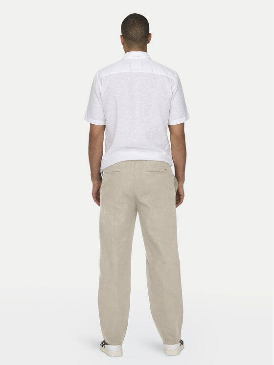 Only & Sons Only & Sons Pantaloni di tessuto Sinus 22028267 Beige Loose Fit