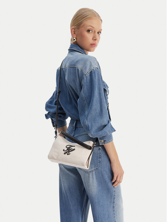 Tommy Hilfiger Tommy Hilfiger Ročna torba Th Elevated Nylon Mini Crossover AW0AW18623 Écru