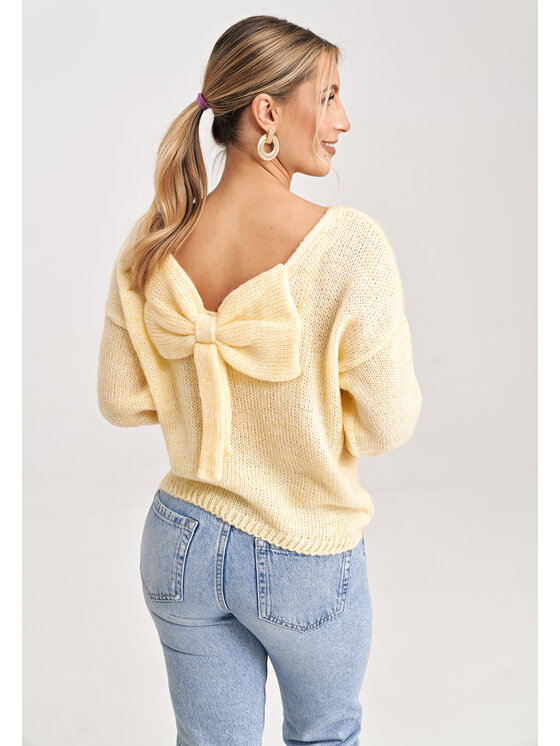FIGL FIGL Sweter M993 Żółty Regular Fit