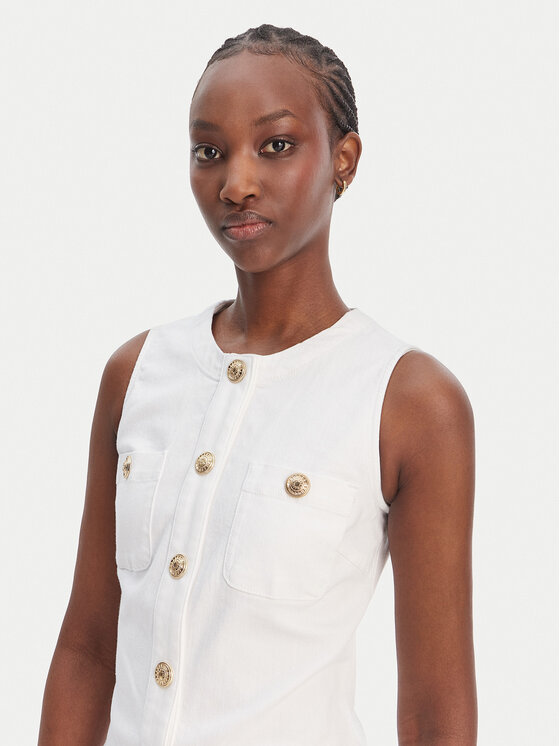 Liu Jo Liu Jo Džinsa kleita UA6334 D0275 Balts Regular Fit