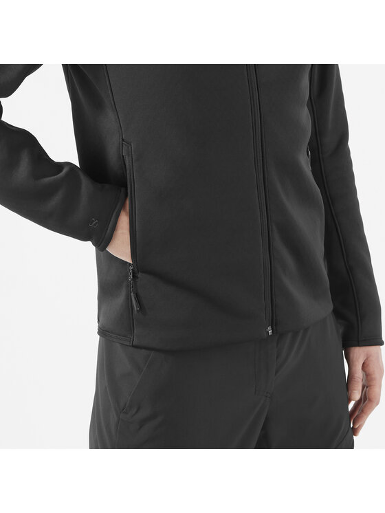 Salomon Salomon Bluza techniczna OUTLINE WARM FLEECE FZ M Czarny Regular Fit