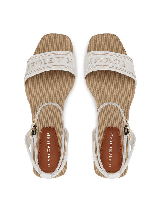 Tommy Hilfiger Tommy Hilfiger Espadrillas Tommy Hilfiger Espad Mid Wedge FW0FW08805 Écru