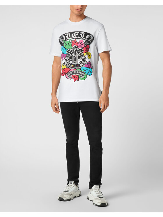 PHILIPP PLEIN PHILIPP PLEIN T-Shirt 22269 Biały Regular Fit