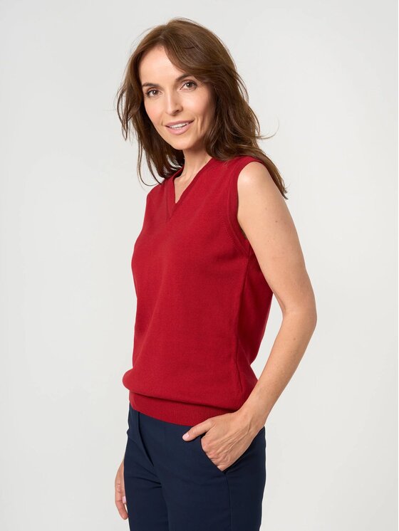 Willsoor Willsoor Kamizelka 72075 Bordowy Regular Fit