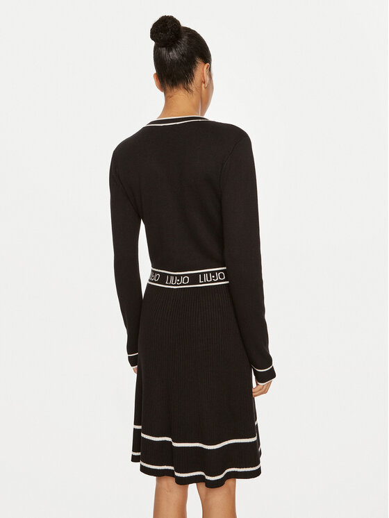 Liu Jo Liu Jo Kootud kleit TF4050 MS59L Must Regular Fit