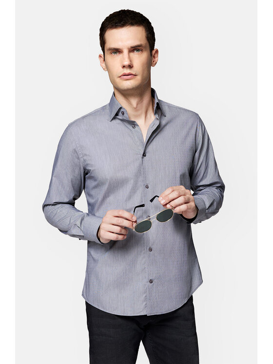 Lancerto Lancerto Koszula Buena KO051223000006 Szary Slim Fit