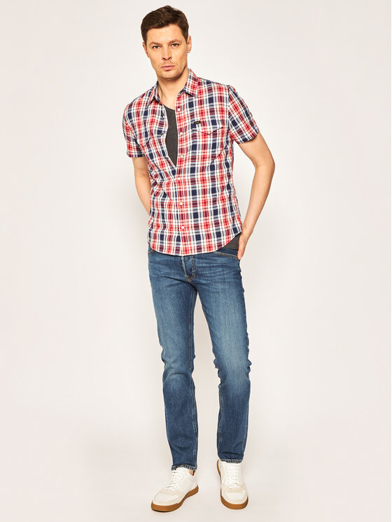 Lee Lee Camicia Western L641CZLH 112115310 Rosso Slim Fit