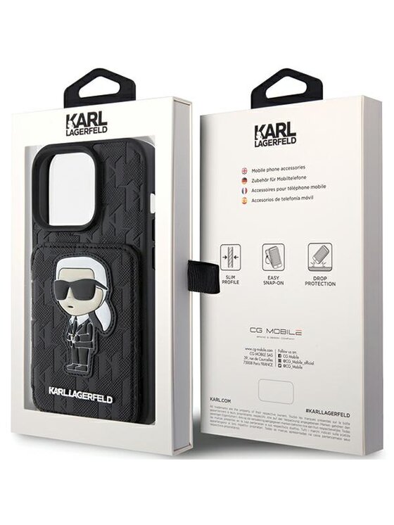 KARL LAGERFELD KARL LAGERFELD Etui na telefon iPhone 15 Pro Czarny