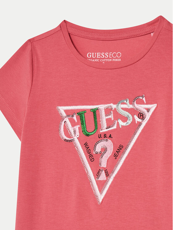 Guess Guess Tričko K5RI16 K6YW4 Ružová Regular Fit