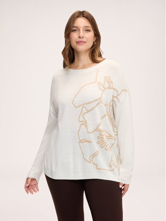 Fiorella Rubino Fiorella Rubino Sweter M462L008729N011 Biały Over Fit