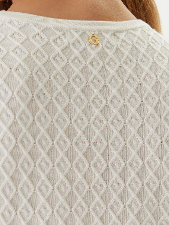 Guess Guess Džemper haljina W5BK68 Z2YJ2 Écru Slim Fit