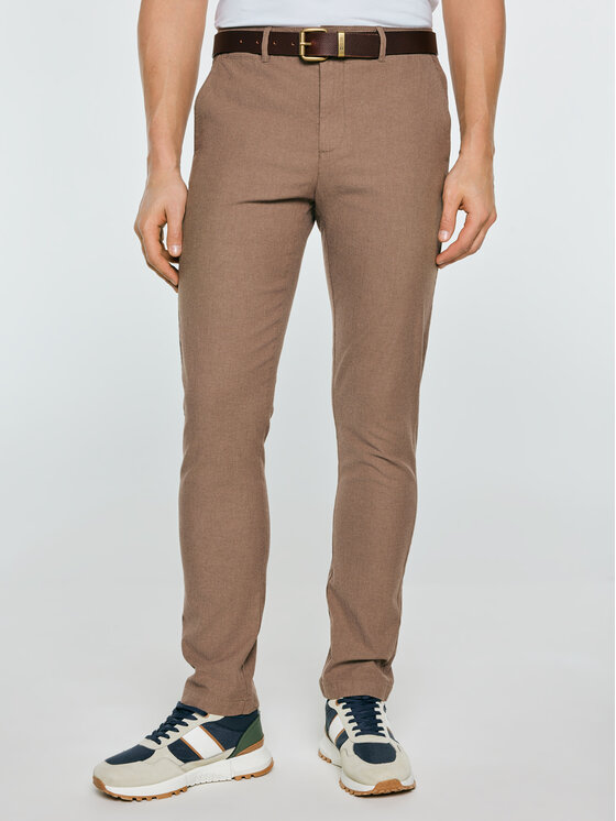 BIG STAR BIG STAR Chinosy ERHATI Beżowy Slim Fit